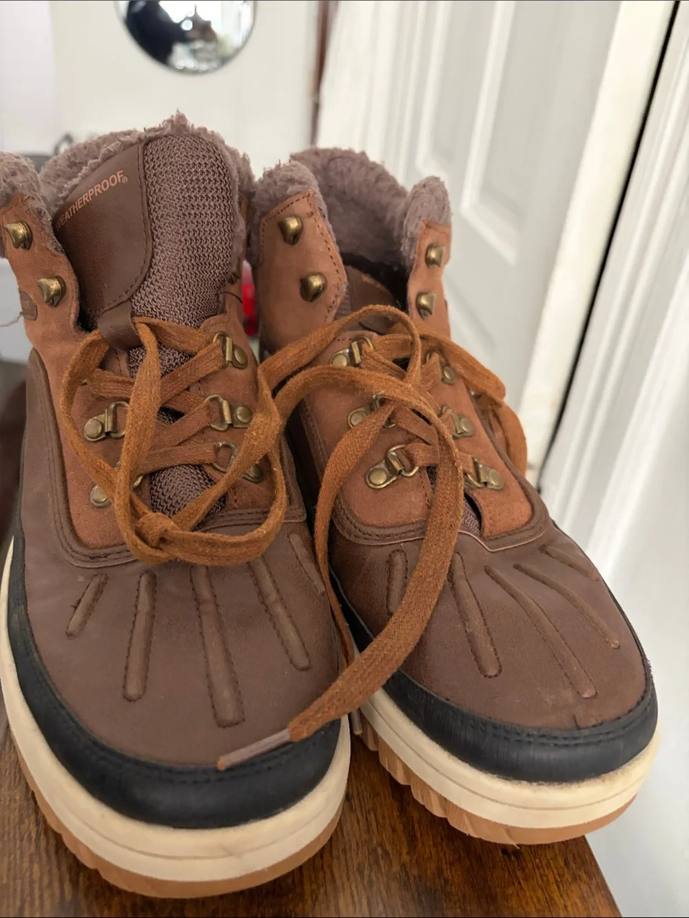Men's Brown Waterproof Lace-Up Winter Boots